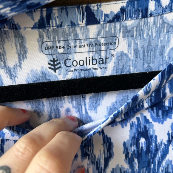 Coolibar Coastline Cover Up Dress in Iconic Ikat - Picture 2 of 2